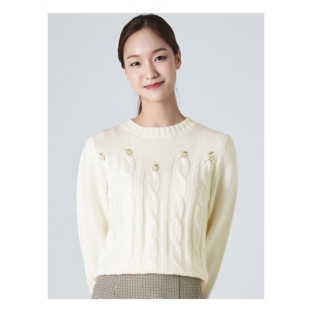 ✨ 8 Seconds Crew Neck Floral Knit Sweater✨